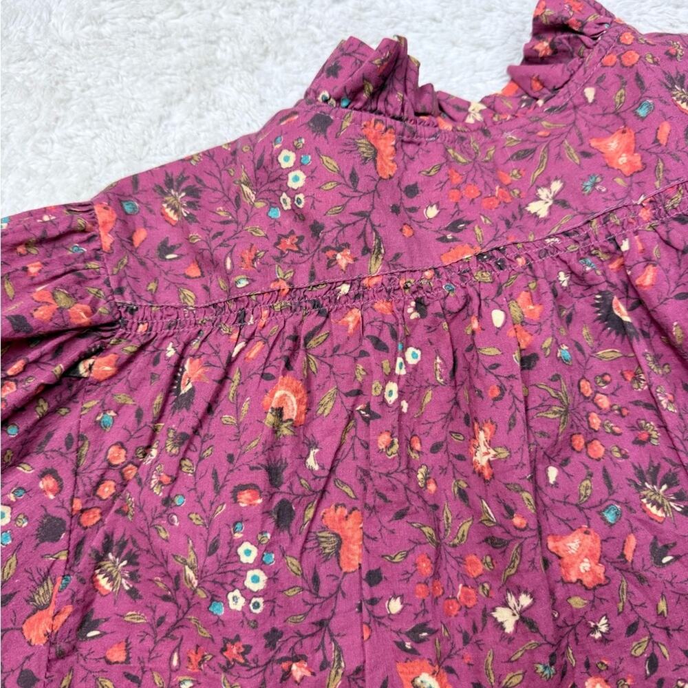 Sundance Plum Floral Ruffle-Neck Blouse - Picture 9 of 9